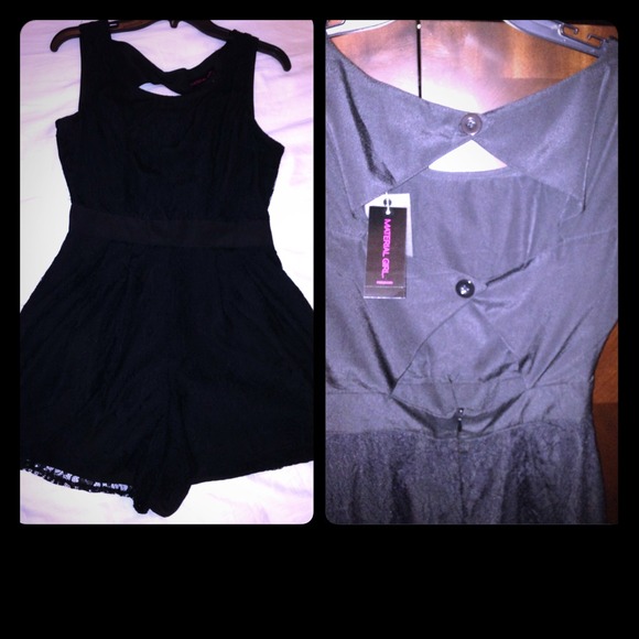 NWT-MaterialGirl BLK lace Jumper open back Size S