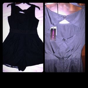 NWT-MaterialGirl BLK lace Jumper open back Size S