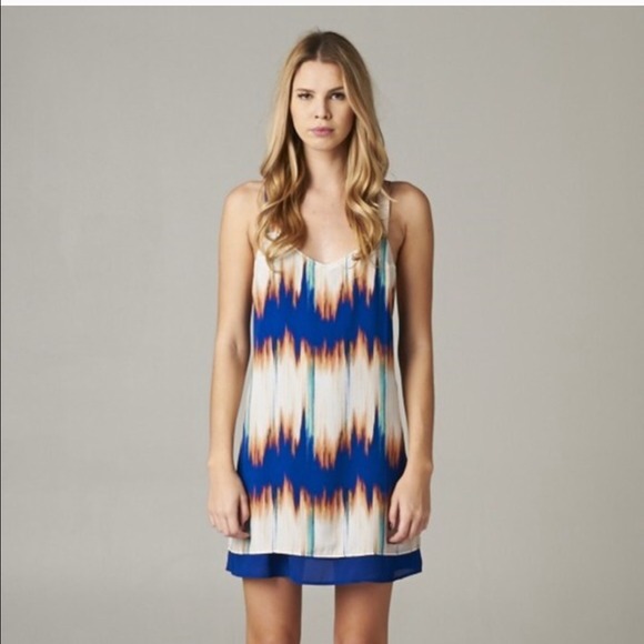The CAMILLE tie dye Criss cross back dress-BLUE - Picture 4 of 4
