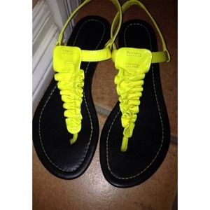Neon yellow sandals