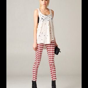 Red &White diamond shape leggings