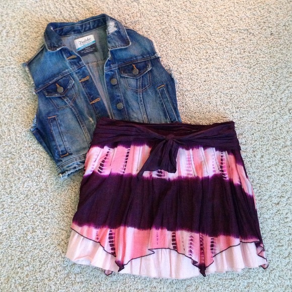 Tie-Dye Light Pink & Violet Skirt
