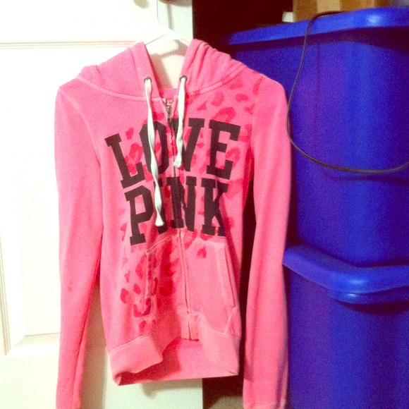 Pink cheetah Victoria Secret zip-up