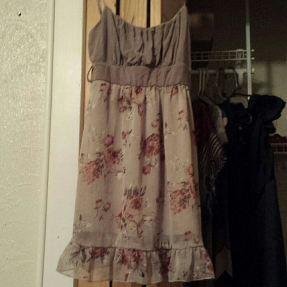 Tan floral dress