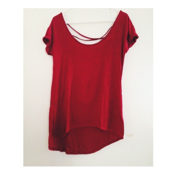 Charlotte Russe Burgundy Strappy Top - Picture 1 of 1