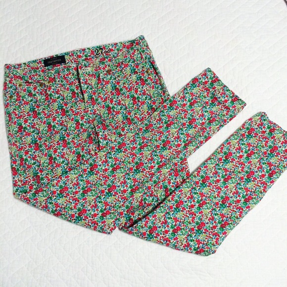 Jcrew liberty flower print toothpick pant