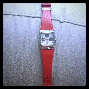 Red and silver Anne Klein watch vintage
