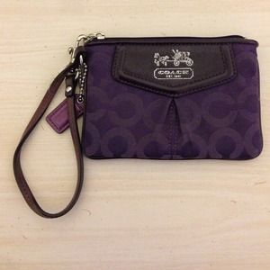 Purple Coach wristlet