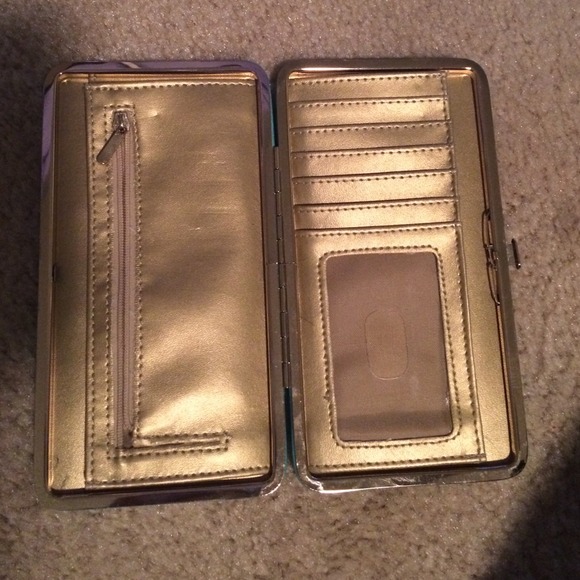 Teal and black polka dot wallet - Picture 2 of 3