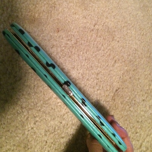Teal and black polka dot wallet - Picture 3 of 3