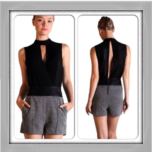 Open neck and back romper