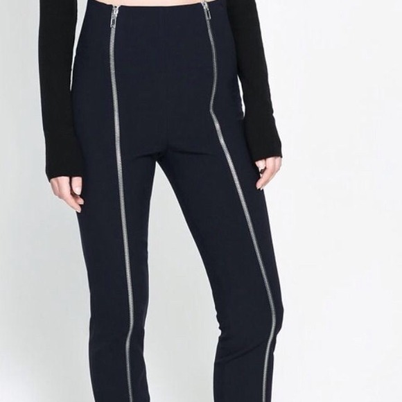 Zara Studio leggings with zippers, Navy blue Sz-XS