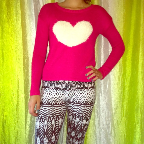 Pink heart sweater