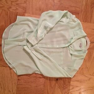 Madewell silk green button down