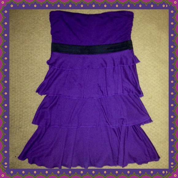 Express Deep Purple Ruffle Mini Dress Size Small