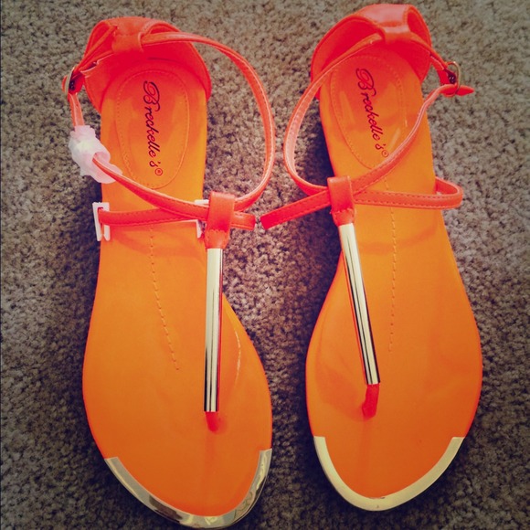 Breckelles Shoes - Hot Neon Orange Flats
