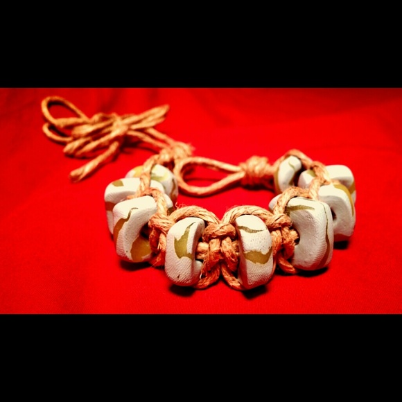 SOLD Hemp Bracelet/Anklet Handmade Beads New - Picture 2 of 4