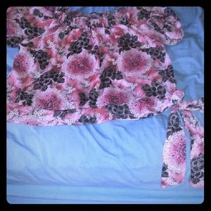 Floral somewhat see through blouse