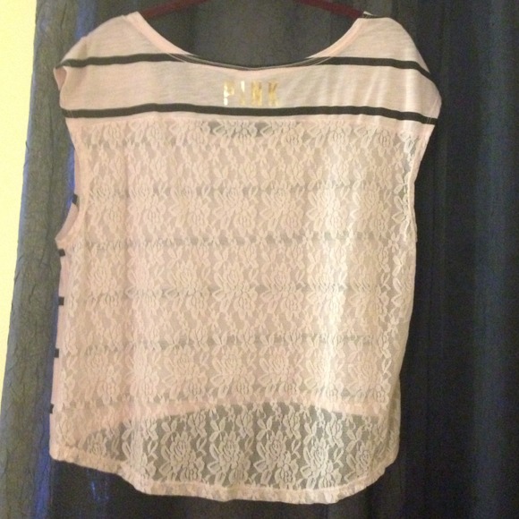 ❌SOLD❌VS PINK crop high/low top💕 - Picture 2 of 4