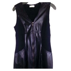 Leather patch dress