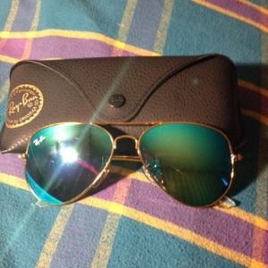 High quality Ray Ban green/gold mirror lens
