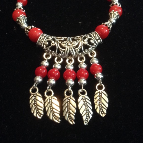 BUY 2 GET 3 FREE! Red & silver bracelet. - Picture 2 of 2