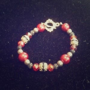 Red & grey bracelet. NWT