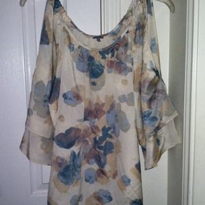 Charlotte Russe blouse (cream with color details)