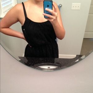 Black lace/crochet maxi dress