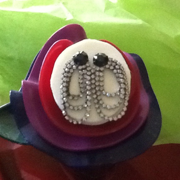 Rhinestones and  black fashion earrings