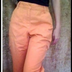 Orange cargo carpri pants