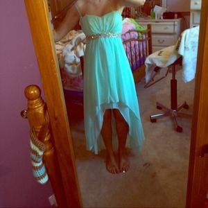 Highlow baby blue dress