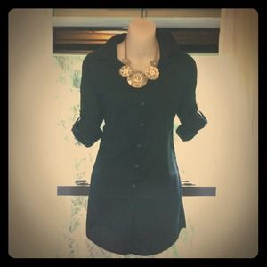 Black dress shirt tunic dress