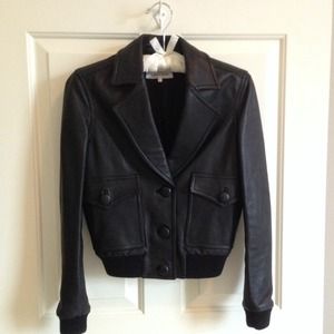 3.1 Phillip Lim Crop leather Bomber Jacket sz 0