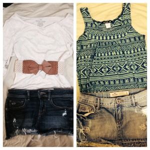 Denim skirts.