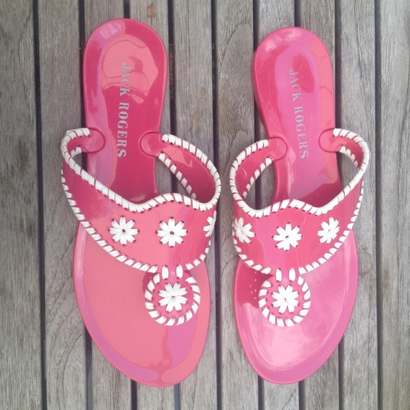 Jack Rogers pink white Bahamas Navajo Jelly