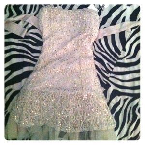 Gold Sequined Nude Dress❤️