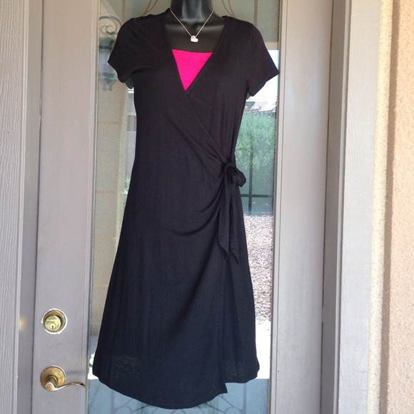 Maternity black wrap dress