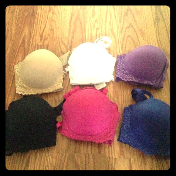 6 different color bras size 34B