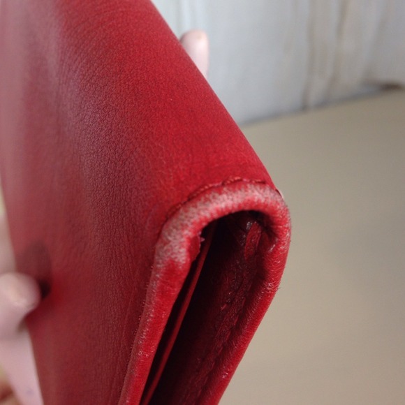 Brick Red Leather Large Wallet & Leopard Coinpurse - Picture 3 of 4