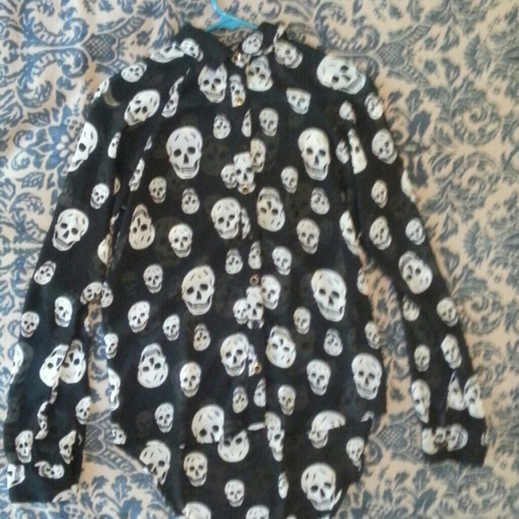 Sheer skull blouse