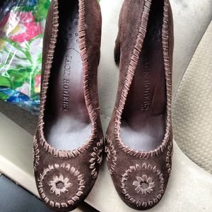 Jack Rogers suede brown heels