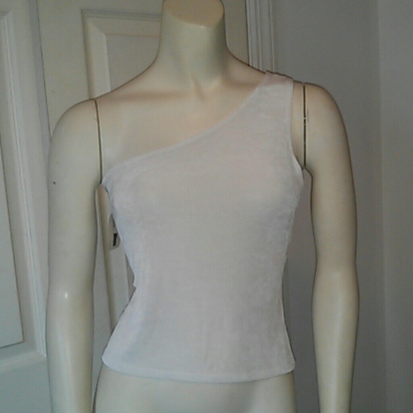 *SALE* White One Shoulder Tank - Plus Size