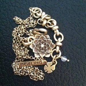 Lucky Brand Lotus Flower Gold Necklace