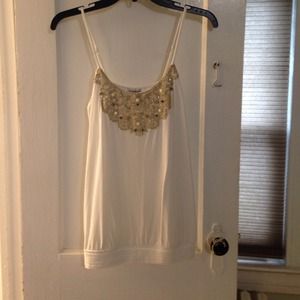 Express white embellished camisole