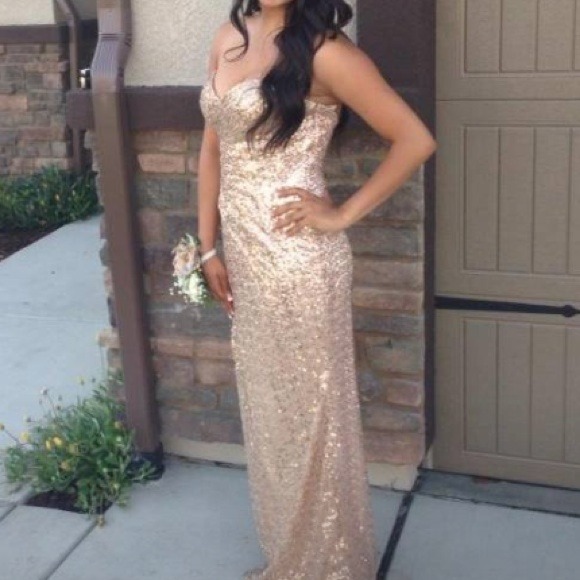 Gold sequins Prom Dress💃💄👠