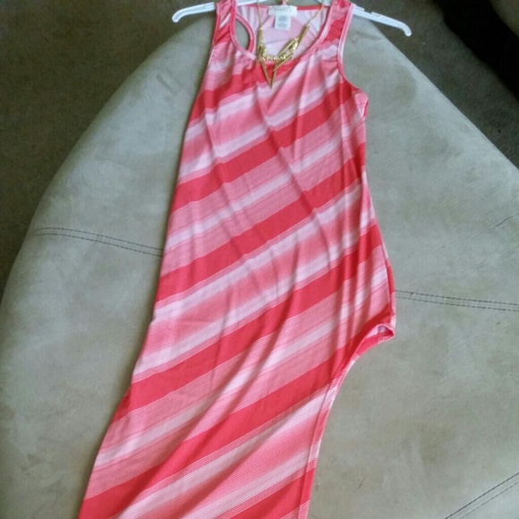 2 listings for $25 Peach Striped Maxi Dress - Picture 2 of 4