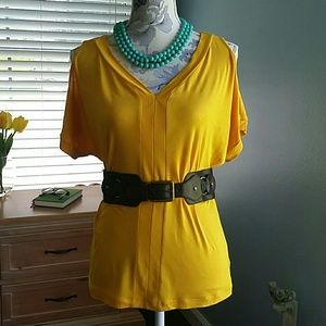 Yellow Open Shoulder Top