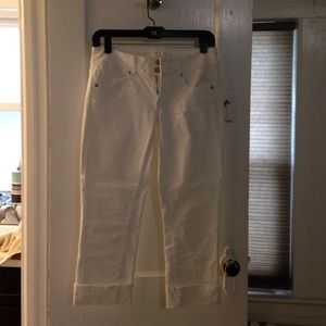 white crop jeans
