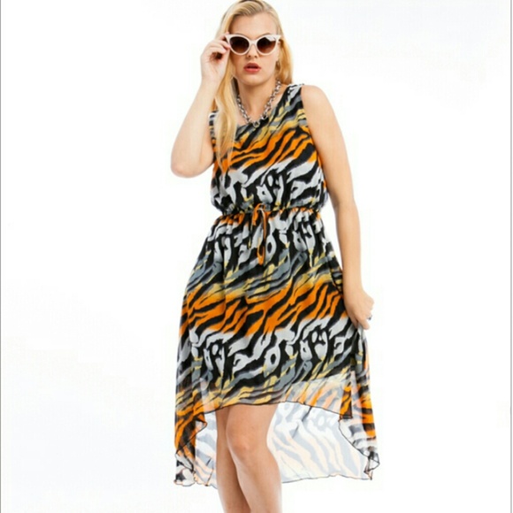 BUNDLE @loaney Orange dress & Animal Highlow Dress